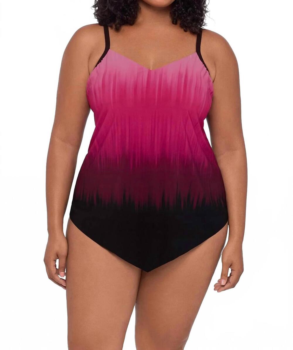 NEW TRIMSHAPER hank tankini top - plus in rose ombre